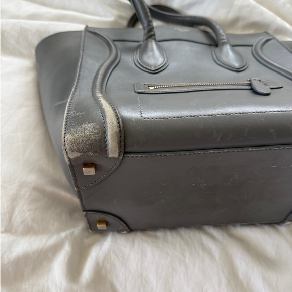 Celine Charcoal Leather Tote - Picture 3 of 13